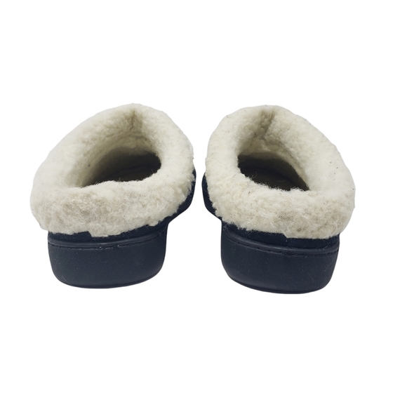 Nautica Black Slippers Lined Shoes Mens Size 6 Women 7.5 Rubber Soles Warm Comfy - Picture 8 of 10